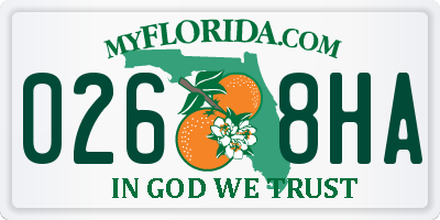 FL license plate 0268HA
