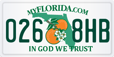FL license plate 0268HB