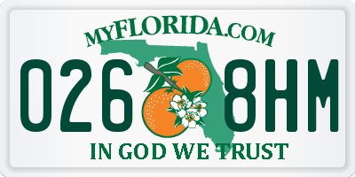 FL license plate 0268HM