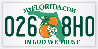 FL license plate 0268HO