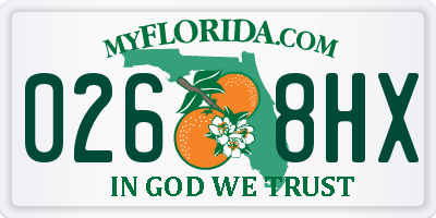 FL license plate 0268HX