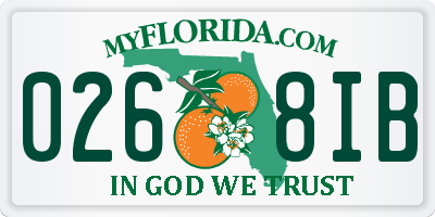 FL license plate 0268IB