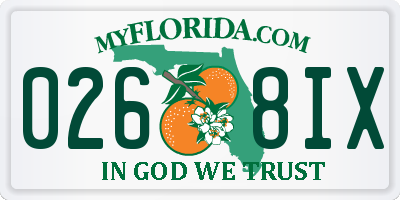 FL license plate 0268IX