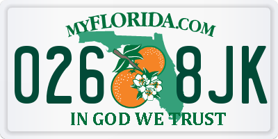 FL license plate 0268JK