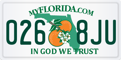 FL license plate 0268JU