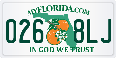 FL license plate 0268LJ