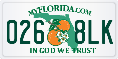 FL license plate 0268LK