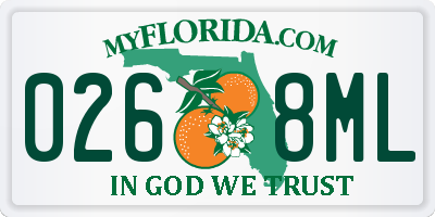 FL license plate 0268ML