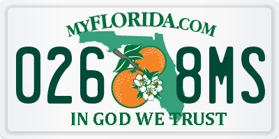 FL license plate 0268MS