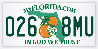FL license plate 0268MU