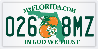 FL license plate 0268MZ
