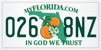 FL license plate 0268NZ