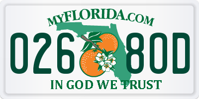 FL license plate 0268OD