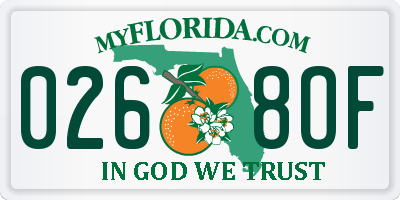FL license plate 0268OF