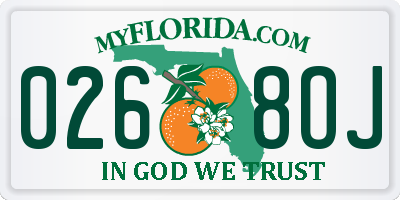 FL license plate 0268OJ