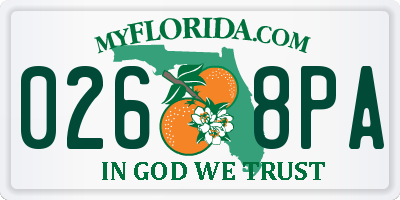 FL license plate 0268PA