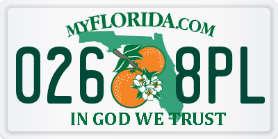 FL license plate 0268PL