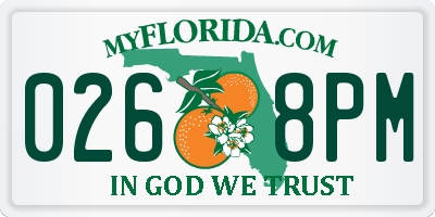 FL license plate 0268PM