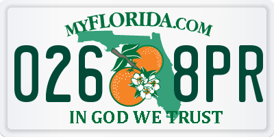 FL license plate 0268PR