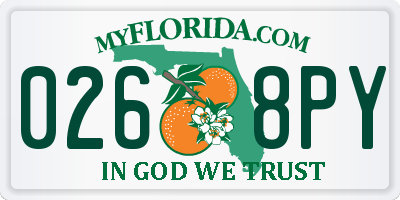 FL license plate 0268PY
