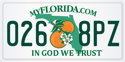 FL license plate 0268PZ