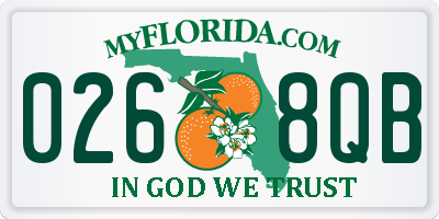 FL license plate 0268QB
