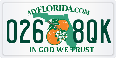 FL license plate 0268QK