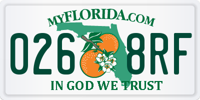 FL license plate 0268RF