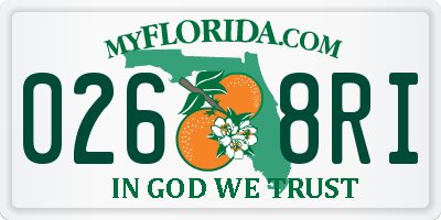 FL license plate 0268RI