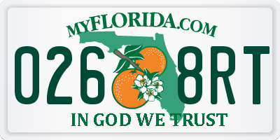 FL license plate 0268RT