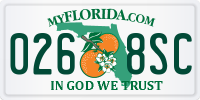 FL license plate 0268SC