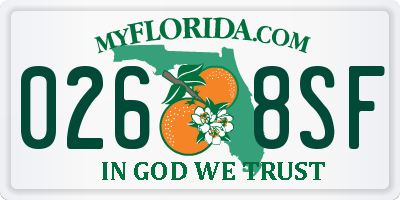 FL license plate 0268SF