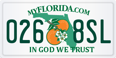 FL license plate 0268SL
