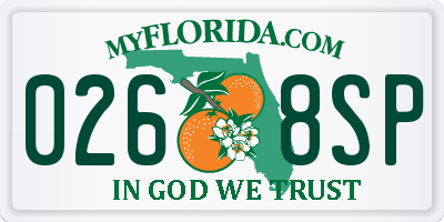 FL license plate 0268SP