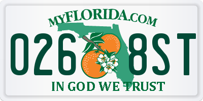 FL license plate 0268ST