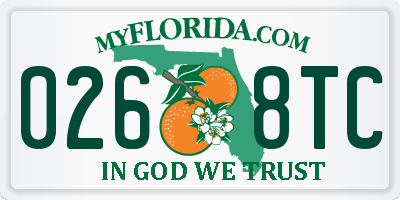 FL license plate 0268TC