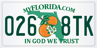 FL license plate 0268TK
