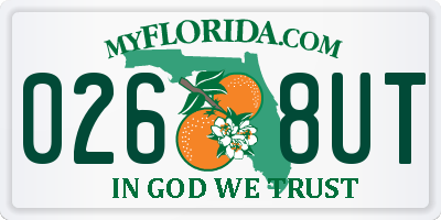 FL license plate 0268UT