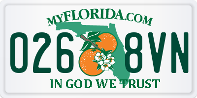 FL license plate 0268VN