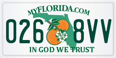 FL license plate 0268VV