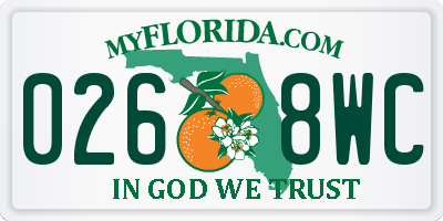 FL license plate 0268WC
