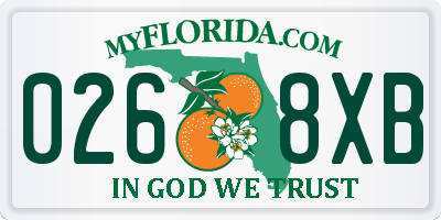 FL license plate 0268XB