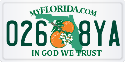 FL license plate 0268YA