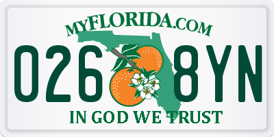 FL license plate 0268YN