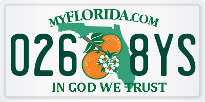 FL license plate 0268YS
