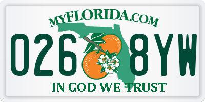FL license plate 0268YW