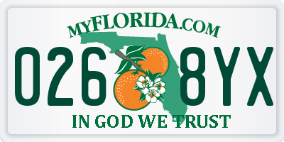 FL license plate 0268YX