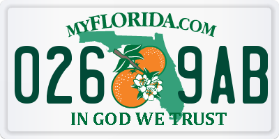 FL license plate 0269AB