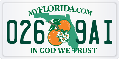 FL license plate 0269AI