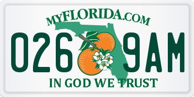 FL license plate 0269AM